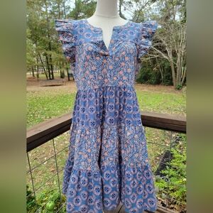 Roller Rabbit Blue and Orange Mini Dress